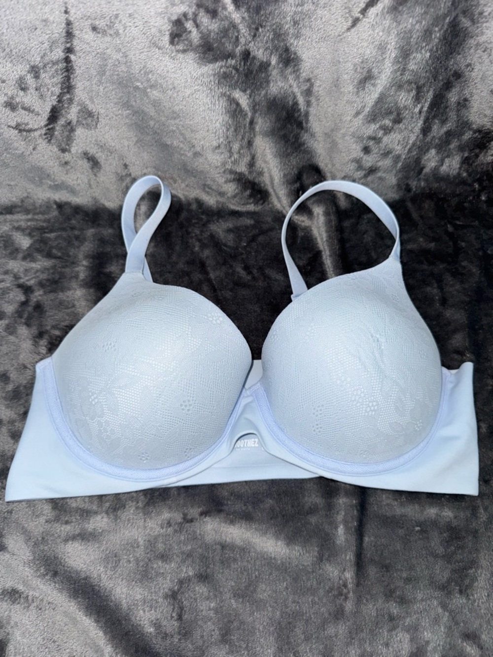 AE Aerie Smoothez Plunge Padded Lace Bra Size 38B No Clasp Light Blue